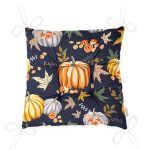 - Pofi-8540-Gorsel-2 - Realhomes  Renkli Zemin Üzerinde Bal Kabağı Desenli Dijital Baskılı Modern Pofuduk Sandalye Minderi Realhomes