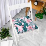 - Pofi-8551-Gorsel-1 - Realhomes Rengarenk Zemin Üzerinde Çiçek Desenli Dijital Baskılı Modern Pofuduk Sandalye Minderi Realhomes