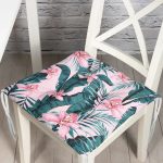 - Pofi-8551-Gorsel - Realhomes Rengarenk Zemin Üzerinde Çiçek Desenli Dijital Baskılı Modern Pofuduk Sandalye Minderi Realhomes