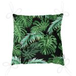 - Pofi-8565-Gorsel-2 - Realhomes  Siyah Zemin Üzerinde Yeşil Yaprak Desenli Dijital Baskılı Modern Pofuduk Sandalye Minderi Realhomes
