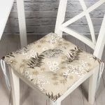 - Pofi-8579-Gorsel - Realhomes  Pastel Zemin Üzerinde Renkli Yaprak Desenli Dijital Baskılı Modern Pofuduk Sandalye Minderi Realhomes