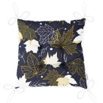 - Pofi-8591-Gorsel-2 - Realhomes Renkli Zemin Üzerinde Gold Detaylı Yaprak Desenli Dijital Baskılı Modern Pofuduk Sandalye Minderi Realhomes