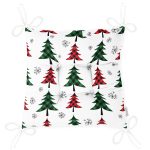 - Pofi-8615-Gorsel-2 - Realhomes  Beyaz Zemin Üzerinde Ekoseli Çam Ağacı Desenli Dijital Baskılı Modern Pofuduk Sandalye Minderi Realhomes