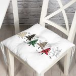 - Pofi-8621-Gorsel - Realhomes Beyaz Zemin Üzerinde Ekoseli Çam Ağacı Desenli Dijital Baskılı Modern Pofuduk Sandalye Minderi Realhomes