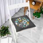 - Pofi-8622-Gorsel-1 - Realhomes  Pastel Zemin Üzerinde Yılbaşı Desenli Dijital Baskılı Modern Pofuduk Sandalye Minderi Realhomes