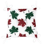 - Pofi-8645-Gorsel-2 - Realhomes  Beyaz Zemin Üzerinde Ekoseli Sonbahar Yaprak Desenli Dijital Baskılı Modern Pofuduk Sandalye Minderi Realhomes