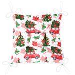 - Pofi-8668-Gorsel-2 - Realhomes Beyaz Zemin Üzerinde Yılbaşı Desenli Kırmızı Vosvos Dijital Baskılı Modern Pofuduk Sandalye Minderi Realhomes