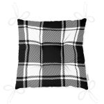 - Pofi-8673-Gorsel-2 - Realhomes  Beyaz Zemin Üzerinde Siyah Ekose Desenli Dijital Baskılı Modern Pofuduk Sandalye Minderi Realhomes