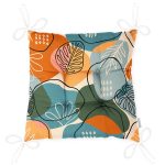 - Pofi-8701-Gorsel-2 - Realhomes Renkli Zemin Üzerinde Onedraw Çizimli Yaprak Desenli Dijital Baskılı Modern Pofuduk Sandalye Minderi Realhomes