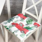 - Pofi-8703-Gorsel - Realhomes  Beyaz Zemin Üzerinde Çam Ağacı Desenli Dijital Baskılı Modern Pofuduk Sandalye Minderi Realhomes