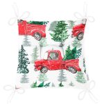 - Pofi-8703-Gorsel-2 - Realhomes  Beyaz Zemin Üzerinde Çam Ağacı Desenli Dijital Baskılı Modern Pofuduk Sandalye Minderi Realhomes