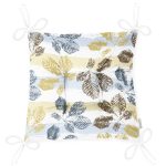 Beyaz Zemin Üzerinde Renkli Yaprak Desenli Dijital Baskılı Modern Pofuduk Sandalye Minderi Realhomes