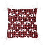 - Pofi-8733-Gorsel-2 - Realhomes  Kırmızı Ekose Desenli Geyik Motifli Dijital Baskılı Modern Pofuduk Sandalye Minderi Realhomes