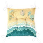 - Pofi-8780-Gorsel-2 - Realhomes  Renkli Zemin Üzerinde Deniz Kabuğu Desenli Dijital Baskılı Modern Pofuduk Sandalye Minderi Realhomes