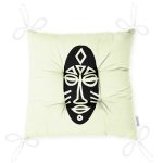 - Pofi-8803-Gorsel-2 - Realhomes  Renkli Zemin Üzerinde Onedraw Çizimli Yerli Silüeti Dijital Baskılı Modern Pofuduk Sandalye Minderi Realhomes