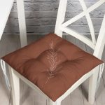 - Pofi-8805-Gorsel - Realhomes Renkli Zemin Üzerinde Yaprak Desenli Dijital Baskılı Modern Pofuduk Sandalye Minderi Realhomes