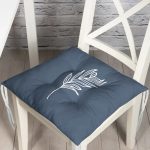 - Pofi-8810-Gorsel - Realhomes  Renkli Zemin Üzerinde Yaprak Desenli Dijital Baskılı Modern Pofuduk Sandalye Minderi Realhomes