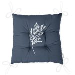 - Pofi-8810-Gorsel-2 - Realhomes  Renkli Zemin Üzerinde Yaprak Desenli Dijital Baskılı Modern Pofuduk Sandalye Minderi Realhomes