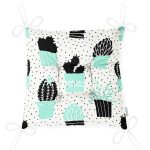 - Pofi-8848-Gorsel-2 - Realhomes  Beyaz Zemin Üzerinde Siyah Puantiyeli Kaktüs Desenli Dijital Baskılı Modern Pofuduk Sandalye Minderi Realhomes