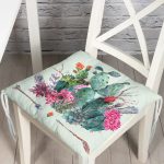 - Pofi-8850-Gorsel - Realhomes  Renkli Zemin Üzerinde Oklu Kaktüs Desenli Dijital Baskılı Modern Pofuduk Sandalye Minderi Realhomes