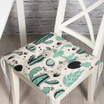 - Pofi-8857-Gorsel - Realhomes Renkli Zemin Üzerinde Kaktüs Desenli Dijital Baskılı Modern Pofuduk Sandalye Minderi Realhomes