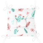 - Pofi-8870-Gorsel-2 - Realhomes Beyaz Zemin Üzerinde Renkli Yaprak Desenli Dijital Baskılı Modern Pofuduk Sandalye Minderi Realhomes