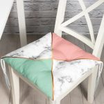 - Pofi-8912-Gorsel - Realhomes  Renkli Geometrik Desenli Mermer Motifli Dijital Baskılı Modern Pofuduk Sandalye Minderi Realhomes