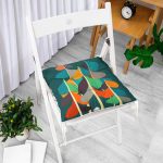 - Pofi-8937-Gorsel-1 - Realhomes İllüstrasyon Ağaç Ve Ev Figürlü Özel Tasarım Dijital Baskılı Modern Pofuduk Sandalye Minderi Realhomes