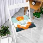 - Pofi-8943-Gorsel-1 - Realhomes Soyut Güneş Ve Dağ Özel Tasarım Dijital Baskılı Modern Pofuduk Sandalye Minderi Realhomes