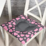 Sevgililer Günü Temalı Özel Tasarım Dijital Baskılı Modern Pofuduk Sandalye Minderi Realhomes