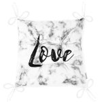 - Pofi-9265-Gorsel-2 - Realhomes Mermer Zemin Üzerinde Love Yazılı Özel Tasarım Modern Pofuduk Sandalye Minderi Realhomes