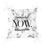 Mermer Zeminde NOW Yazılı Özel Tasarım Modern Pofuduk Sandalye Minderi Realhomes