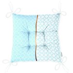 Mavi & Beyaz Ogea Desenli Dijital Baskılı Modern Pofuduk Sandalye Minderi Realhomes