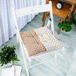 Vizon & Beyaz Ogea Desenli Dijital Baskılı Modern Pofuduk Sandalye Minderi Realhomes