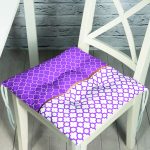 - Pofi-9279-Gorsel - Realhomes  Mor & Beyaz Ogea Desenli Dijital Baskılı Modern Pofuduk Sandalye Minderi Realhomes