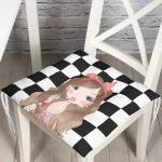 - Pofi-9294-Gorsel - Realhomes Dama Zeminli Fashion Girl Tasarımlı Dijital Baskılı Modern Pofuduk Sandalye Minderi Realhomes