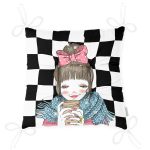 - Pofi-9295-Gorsel-2 - Realhomes Dama Zeminli Kahve İçen Kız Motifli Dijital Baskılı Modern Pofuduk Sandalye Minderi Realhomes