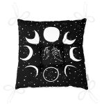 - Pofi-9354-Gorsel-2 - Realhomes Özel Tasarım Siyah Zemin Ay Desenli Dijital Baskılı Modern Pofuduk Sandalye Minderi Realhomes