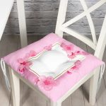 Özel Tasarım Gül Tasarımlı Dijital Baskılı Modern Pofuduk Sandalye Minderi Realhomes