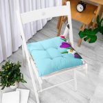 - Pofi-9383-Gorsel-1 - Realhomes Özel Tasarım Çiçek Desenli Dijital Baskılı Modern Pofuduk Sandalye Minderi Realhomes