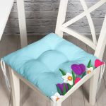 - Pofi-9383-Gorsel - Realhomes Özel Tasarım Çiçek Desenli Dijital Baskılı Modern Pofuduk Sandalye Minderi Realhomes