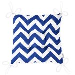 Lacivert Zikzak Tasarımlı Dijital Baskılı Modern Pofuduk Sandalye Minderi Realhomes