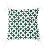 Yeşil Geometrik Çizimli Dijital Baskılı Modern Pofuduk Sandalye Minderi Realhomes