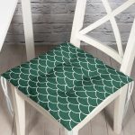 - Pofi-9408-Gorsel - Realhomes Yeşil Pul Tasarımlı Dijital Baskılı Modern Pofuduk Sandalye Minderi Realhomes