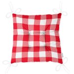 - Pofi-9410-Gorsel-2 - Realhomes  Kırmızı Ekose Tasarımlı Dijital Baskılı Modern Pofuduk Sandalye Minderi Realhomes