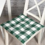 - Pofi-9411-Gorsel - Realhomes  Yeşil Ekose Tasarımlı Dijital Baskılı Modern Pofuduk Sandalye Minderi Realhomes