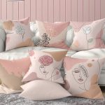 4'lü Rengarenk Zemin Üzerinde Çiçek Desenli Modern Yastık Kırlent Kılıf Seti Realhomes