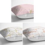 - Rh-K3luset325-1 - Realhomes 3'lü Renkli Zeminli Mermer Motifli Modern Yastık Kırlent Kılıf Seti Realhomes