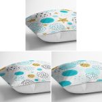 3'lü Beyaz Zeminli Renkli Puantiye Desenli Modern Yastık Kırlent Kılıf Seti Realhomes