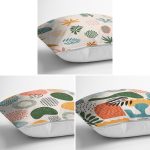 - Rh-K3luset329-1 - Realhomes 3'lü Renkli Çizimli Bohem Motifli Modern Yastık Kırlent Kılıf Seti Realhomes